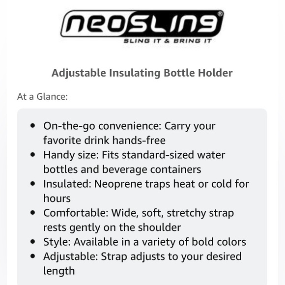 Neosling water bottle holder Pink crossbody sling carrier Dog Walking Outdoor - Picture 3 of 12